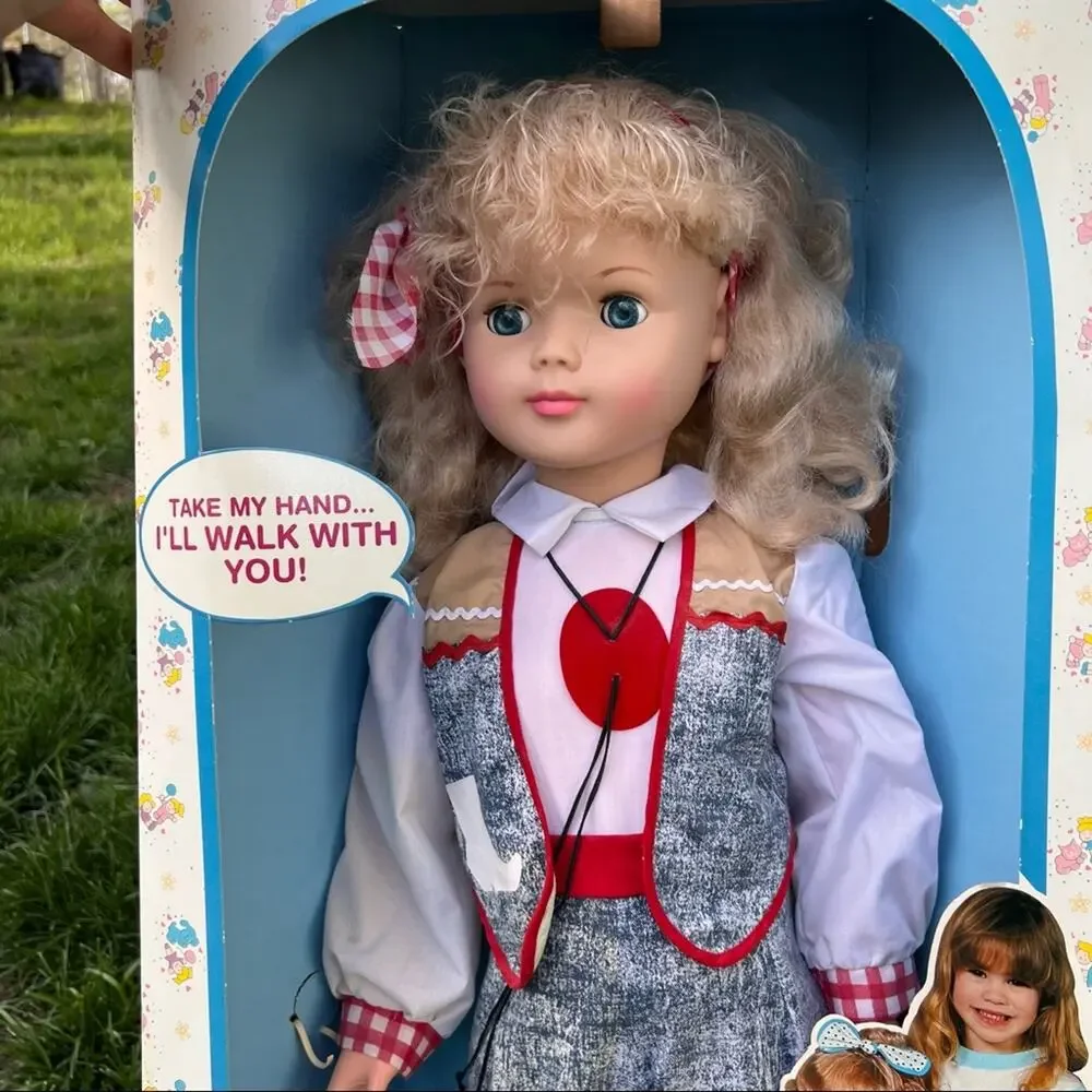 Vintage 90s Walking Pretty Annette Doll acid Wash cowgirl
